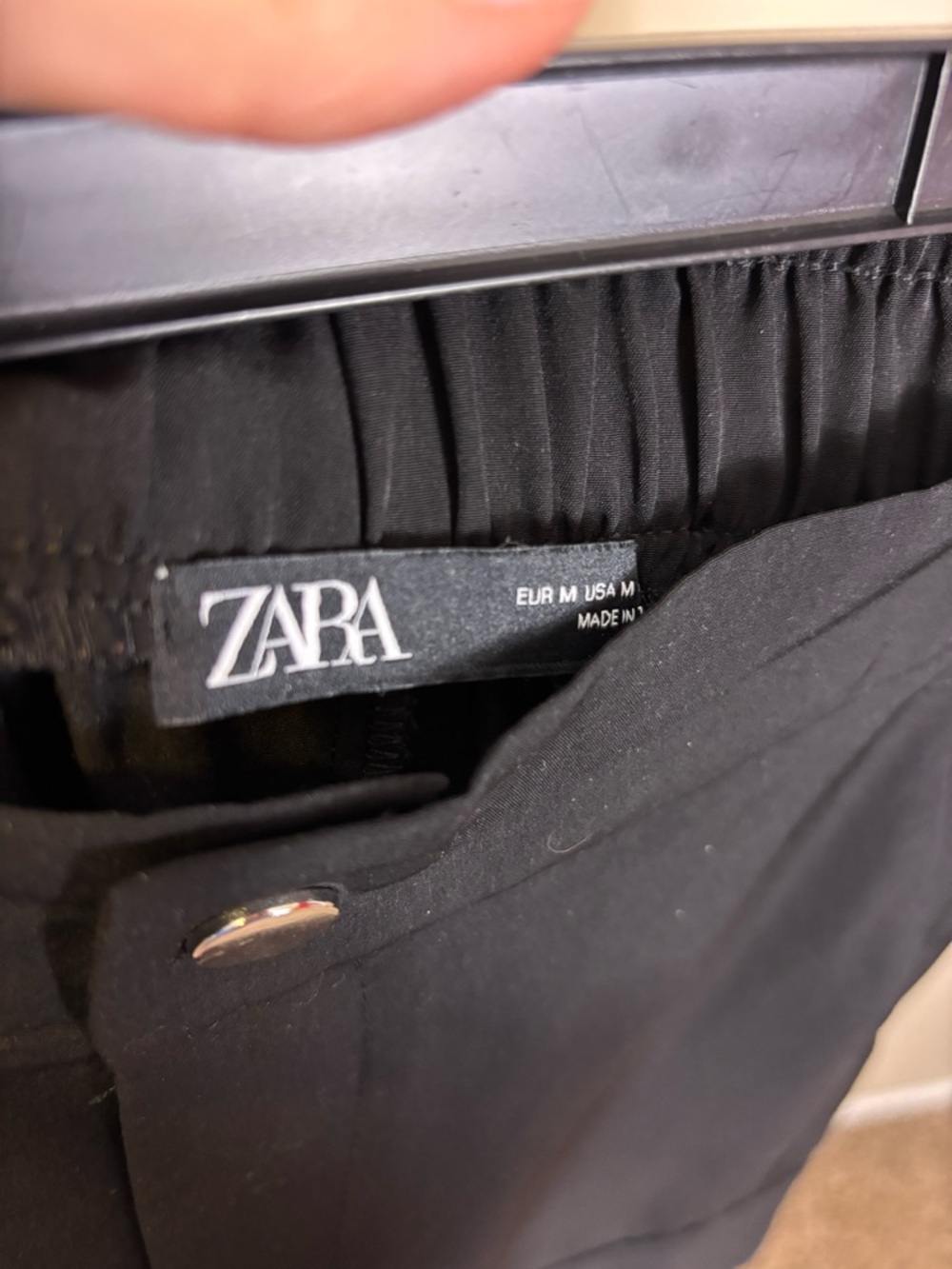 Zara Black Women’s Cargo Jogger Polyester Pants Medium - Picture 5 of 6